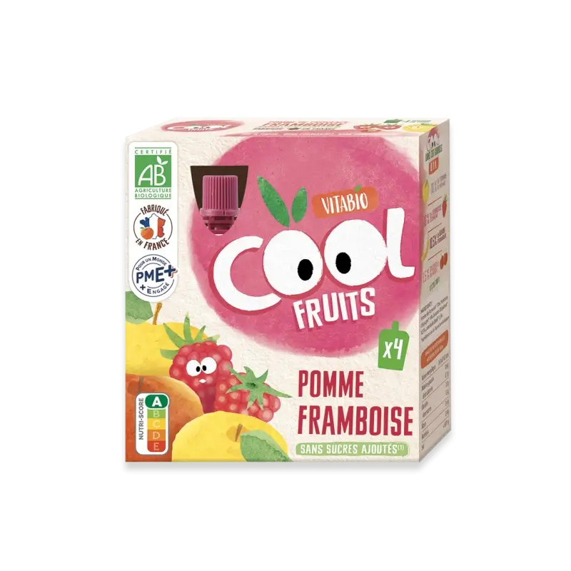 Vitabio Cool Fruits Apple & Raspberry 90 Gr, 4 units