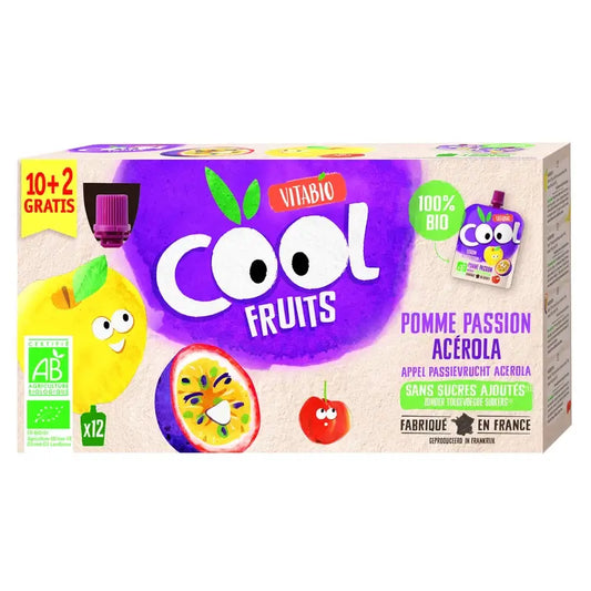 Vitabio Cool Fruits Apple & Passion Fruit 90 Gr, 12 units