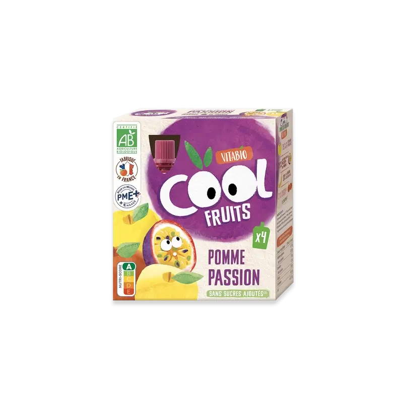 Vitabio Cool Fruits Apple & Passion Fruit 90 Gr, 4 units