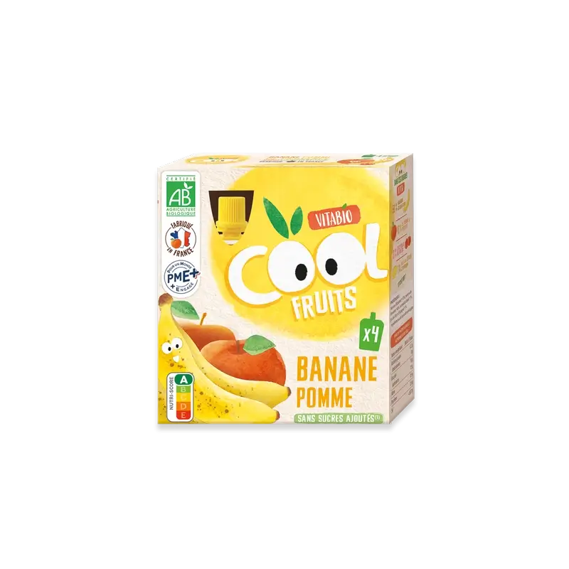 Vitabio Cool Fruits Apple & Banana 90 Gr, 4 units