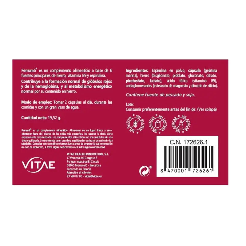 Vitae Ferrum6, 60 capsules