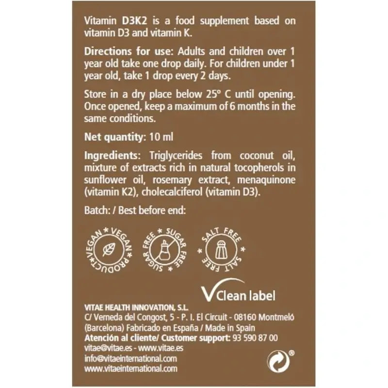 Vitae Vitamin D3K2 10 ml