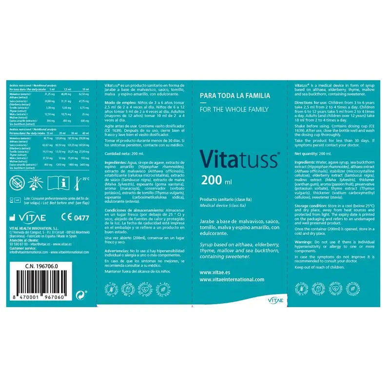 Vitae Vitatuss 200 ml