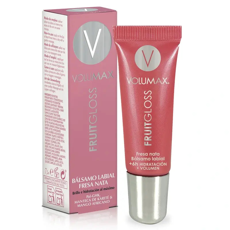 Volumax Fruitgloss Strawberry Cream Lip Moisturiser 7,5 Ml.