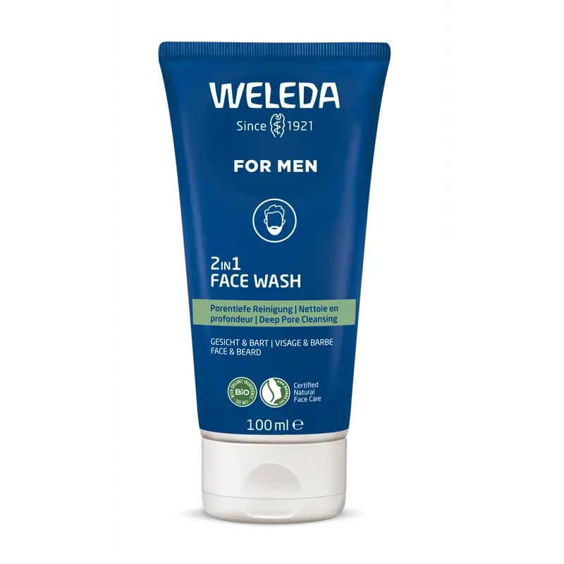 Weleda Cleansing Gel 2 In 1 Face & Beard Cleanser For Men, 100 ml