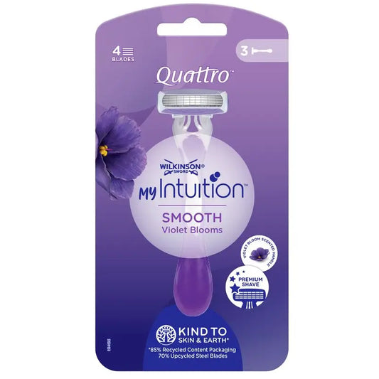 Wilkinson Sword Quattro For Woman Des. Violet 3 Pcs.