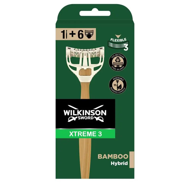 Wilkinson Sword Xtreme 3 Bamboo Hybrid Machine + 6 Charge