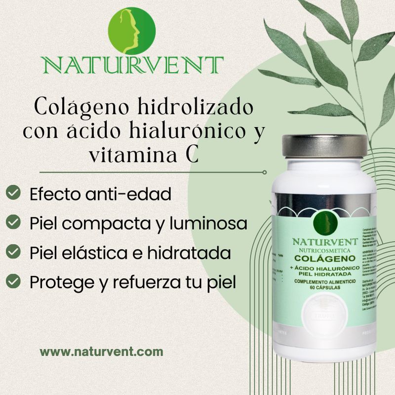 Naturvent Face Care Hydrolysed Collagen With Hyaluronic Acid And Vitamin C, 60 capsules