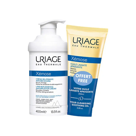 Uriage Xemose Crema Relipidizante 400 ml + Xemose Aceite Limpiador 200 ml