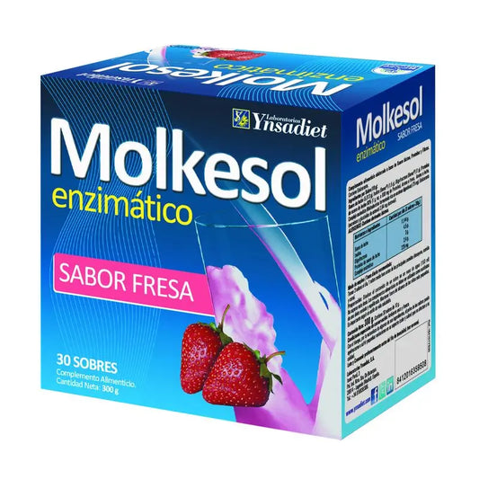 Ynsadiet Molkesol Enzimatico Fresa , 30 sobres