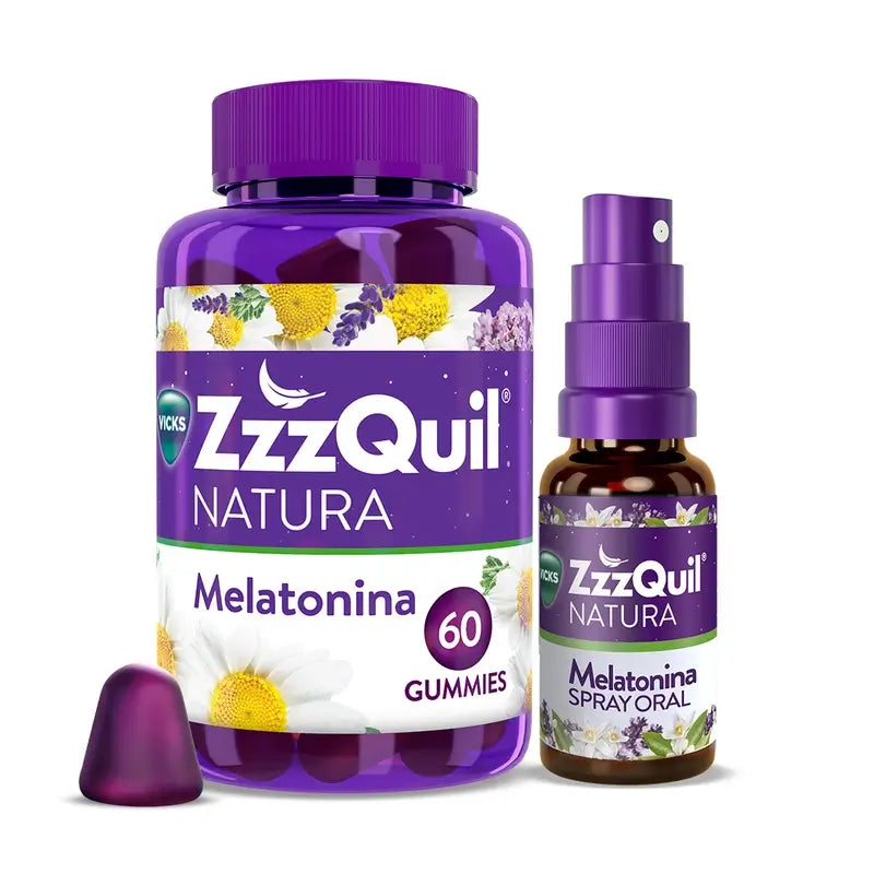 ZzzQuil Natura Pack Melatonin Gummies 60 GUMMIES + Spray 30ml