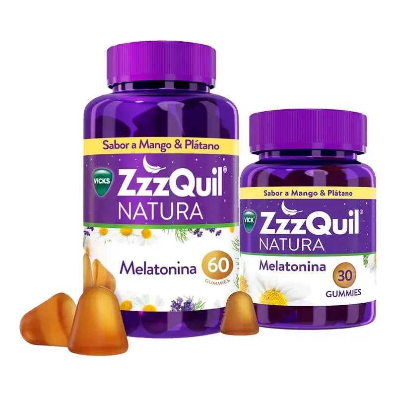 ZzzQuil Natura Banana, Mango & Valerian Gummy, 60 + 30 gummies